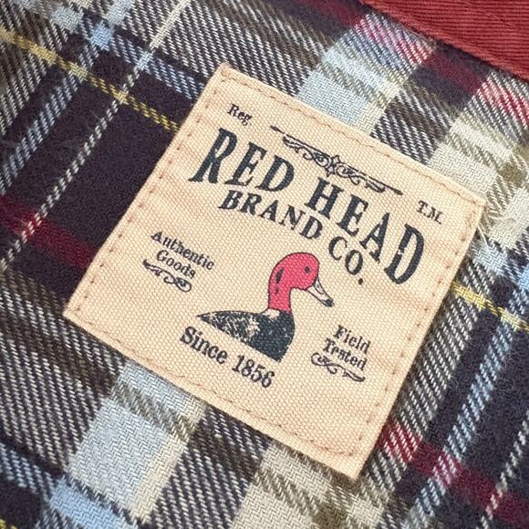 RedHead Shacket Barn Jacket M Burgundy Outdoor Flannel Lined Workwear Rustic - Picture 2 of 9